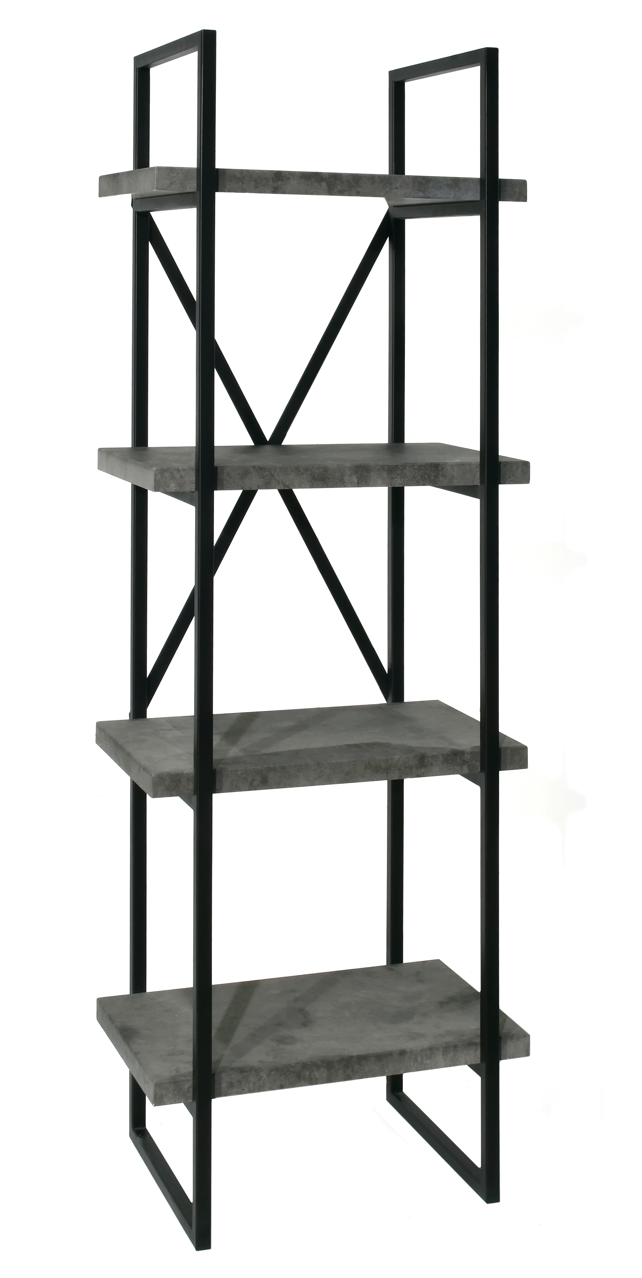 Пенал-стеллаж SANTREK HOME "АНТЕЯ", темный бетон, 4 полки, 500х1600х350