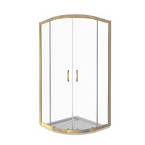 Душ.ограждение GOOD DOOR JAZZE R- 80-C-G Радиусное, стекло ПРОЗРАЧНОЕ 6мм, золотой профиль (б/поддона и автослива) ***