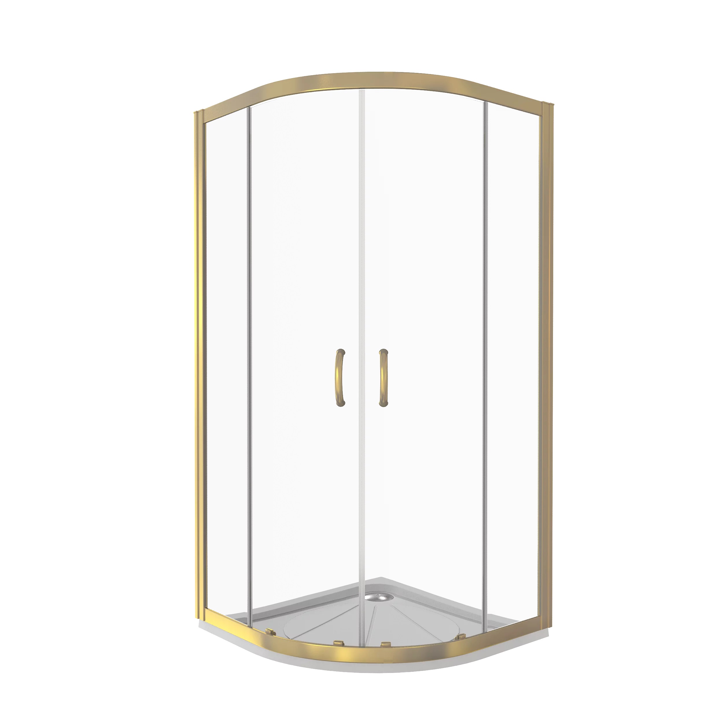 Душ.ограждение GOOD DOOR JAZZE R- 80-C-G Радиусное, стекло ПРОЗРАЧНОЕ 6мм, золотой профиль (б/поддона и автослива) ***