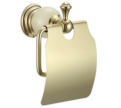 S-005751B Держатель для туалетной бумаги с крышкой золото SAVOL