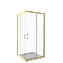 Душ.ограждение GOOD DOOR JAZZE CR- 90-C-G Г-образное, стекло прозр. 6мм ЗОЛОТОЙ проф (без поддона и автослива)