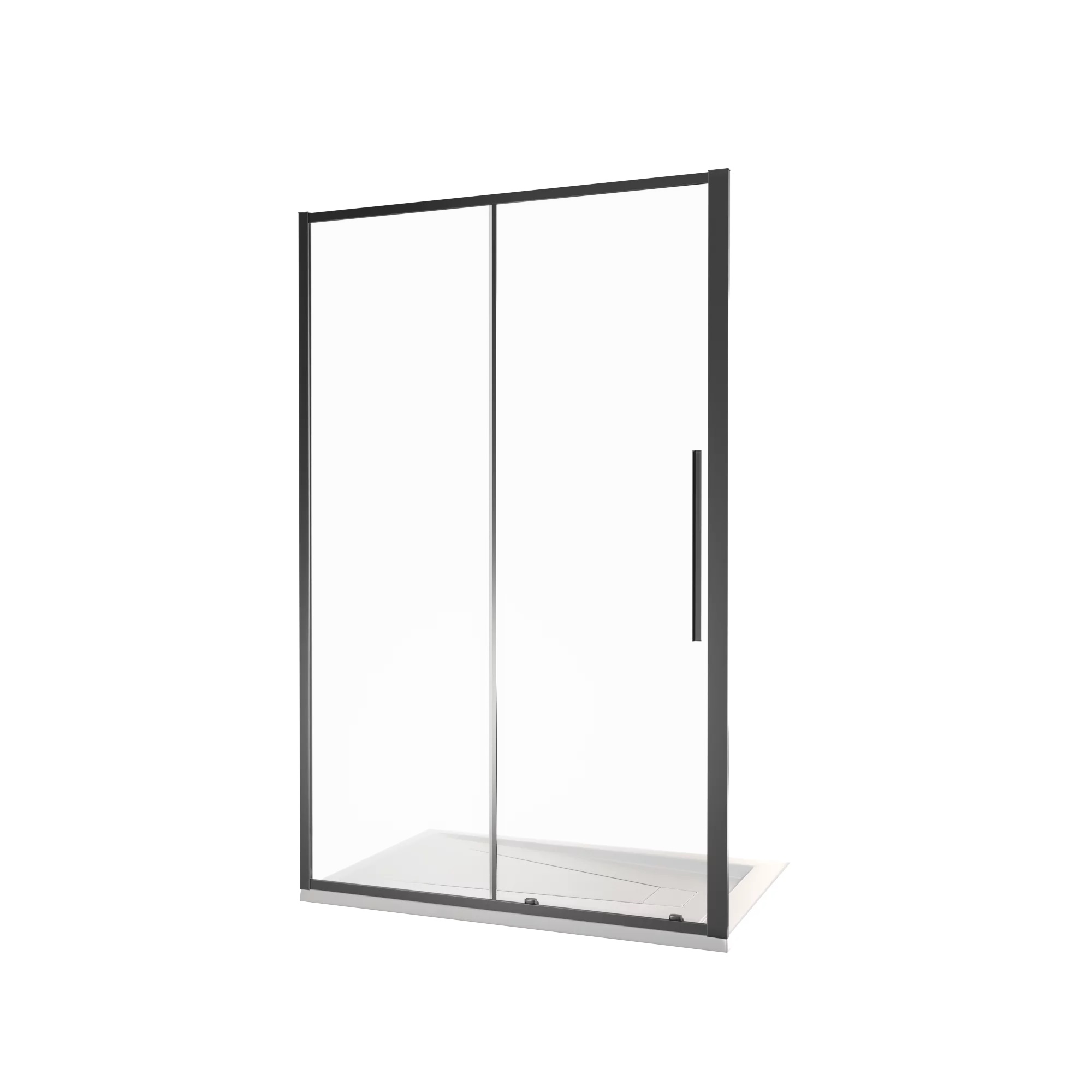 Душ.ограждение GOOD DOOR IDEA WTW-130-C-B Прямое, стекло Прозр 6мм профиль чёрн. (без поддона и автослива) ***