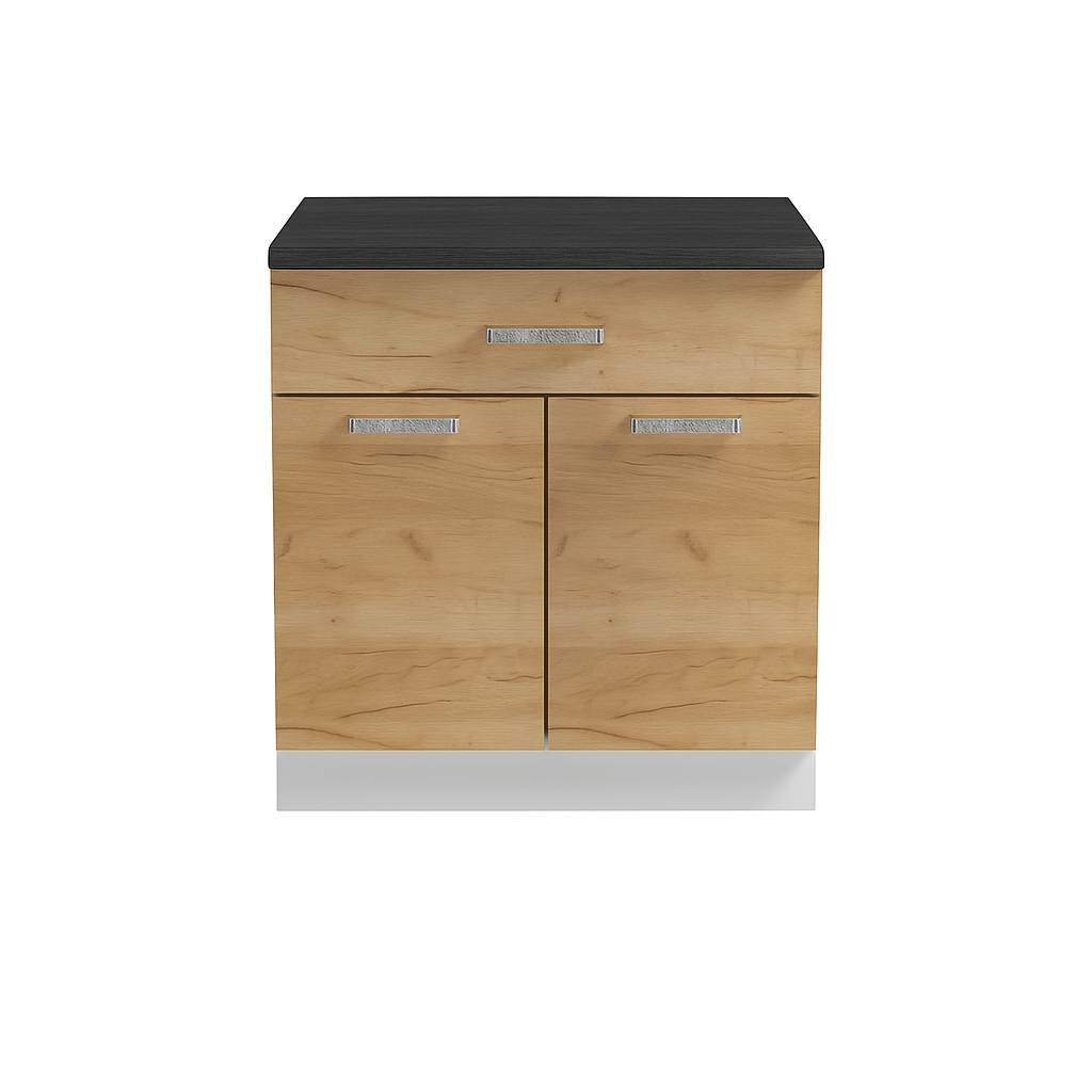 Стол разделочный МУВИ, 1 ящик Н800-1Я Дуб Крафт Золотой (810х800х450) Столешница Дуб Обожённый (1168)