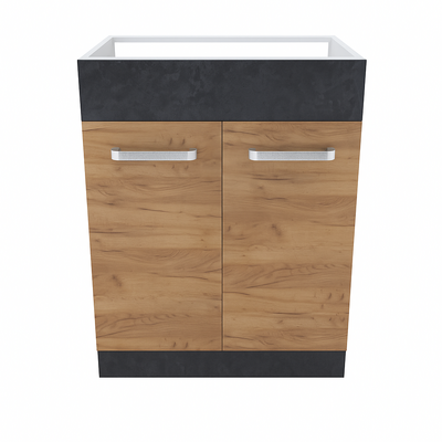 Стол под мойку МУВИ/ЦЕМЕНТ, М600 Дуб Крафт Золотой/Цемент Темный (810х600х450) (1185)