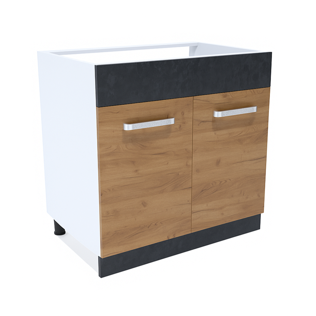 Стол под мойку МУВИ/ЦЕМЕНТ, М800 Дуб Крафт Золотой/Цемент Темный (810х800х450) (1186)