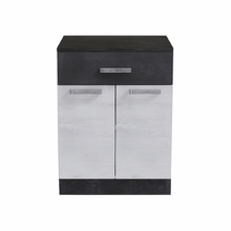 Стол разделочный НИКА, 1 ящик Н600-1Я Цемент Темный/Бетон Пайн (810х600х450) Столешница Луна (1213)