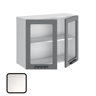 Шкаф навесной ОДРИ-1, со стеклом ВС800 Фактурный Белый (626х800)