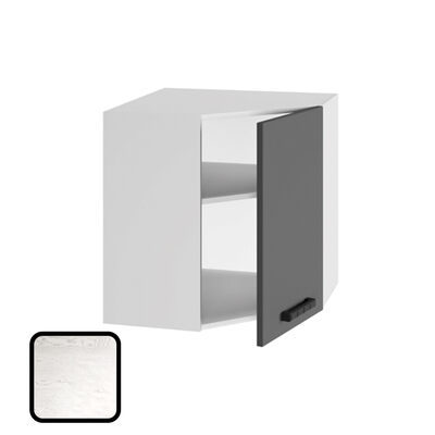 Шкаф навесной угловой ОДРИ-1, ВУ600 Фактурный Белый (626х600х600)