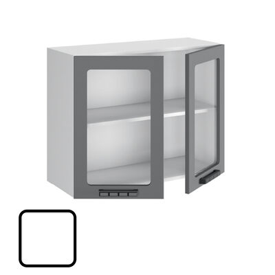 Шкаф навесной СИТИ-1, со стеклом ВС800 Белый софт (626х800)