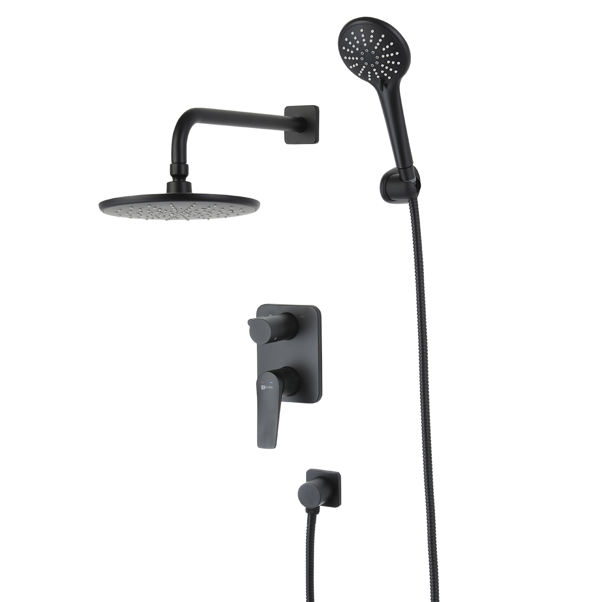 LM3729BL Bronx Смеситель для душа встраиваемый с дополнительной 3-функциональной лейкой, черный LEMARK