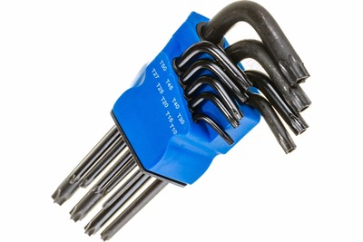 Набор ключей ТУНДРА black, TORX Tamper, удлиненные, CrV, TT10 - TT50, 9 шт. 2354403