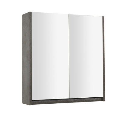 Зеркало-шкаф SANTREK HOME "Неаполь-650" б/с  2дв. (бетон темн./бетон светл.) 650*700*160