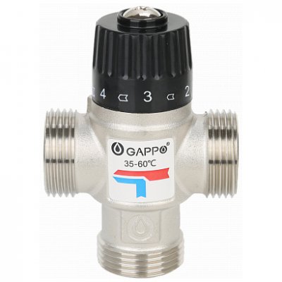 Термосмеситель 3-ход. 1" GAPPO (35-60 гр.) G1442.06