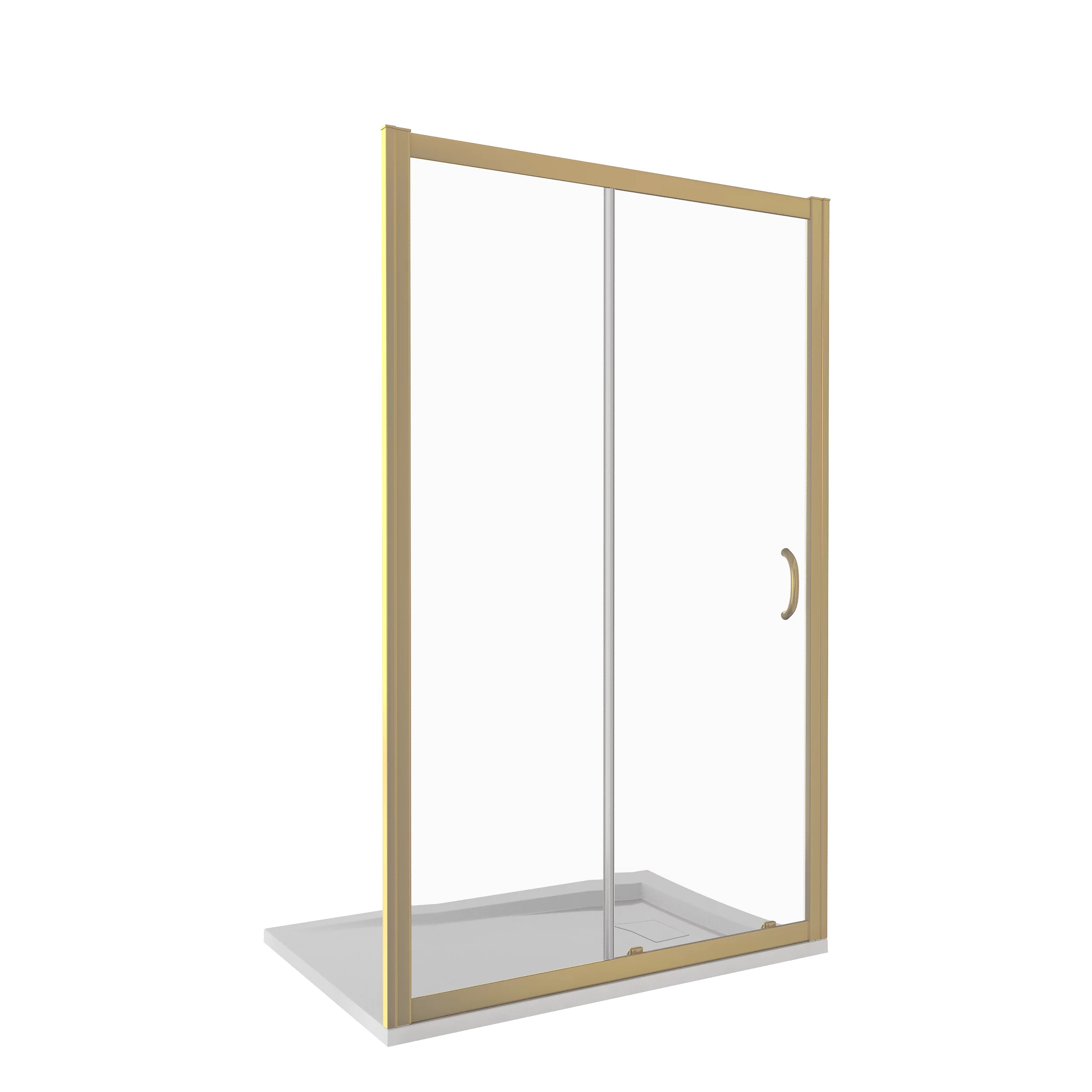 Душ.ограждение GOOD DOOR JAZZE WTW-120-C-G Прямое, стекло ПРОЗРАЧНОЕ 6мм, золотой профиль (б/поддона и автослива)