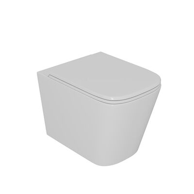 Унитаз подвесной безободковый D&K Quadro DT1516016, 530*360*365мм, сиденье микролифт, белый