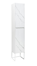 Пенал "АДЕЛАИДА Лофт" белый мрамор/белый, 2 двери, 350х1900х300