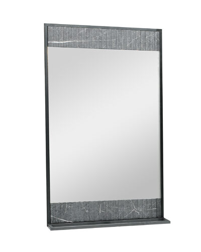Зеркало "АДЕЛАИДА Лофт-60" тёмный мрамор/чёрный, 600х1000х120