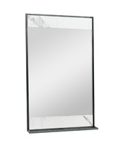 Зеркало "АДЕЛАИДА Лофт-60" белый мрамор/чёрный, 600х1000х120