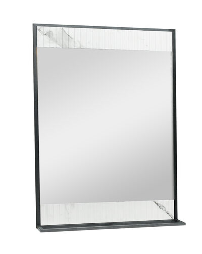 Зеркало "АДЕЛАИДА Лофт-80" белый мрамор/чёрный, 800х1000х120
