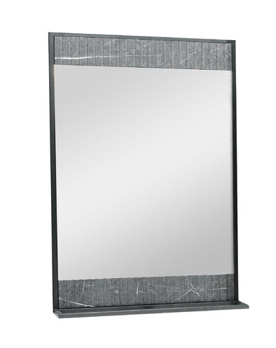 Зеркало "АДЕЛАИДА Лофт-80" тёмный мрамор/чёрный, 800х1000х120