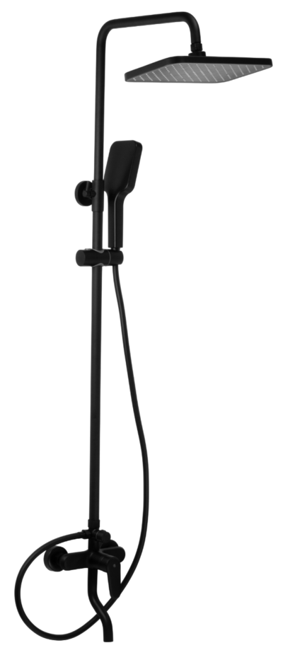 Душевая система SANTREK AQUA-1210 "PRESTIGE" (SAP-1210)  шар. d-35 с верхним душем и смесителем (черный)