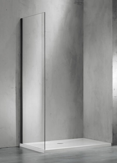 Боковая часть душ. ограждения SANTREK AQUA Evo- SP-800-C-Matt Black 800*1950 стекло Прозр. 8мм, профиль Чёрный