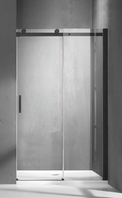Душевое ограждение SANTREK AQUA Evo-DF-1200-C-Matt Black 1200*1950 Прямое, стекло Прозр. 8мм, профиль Чёрный