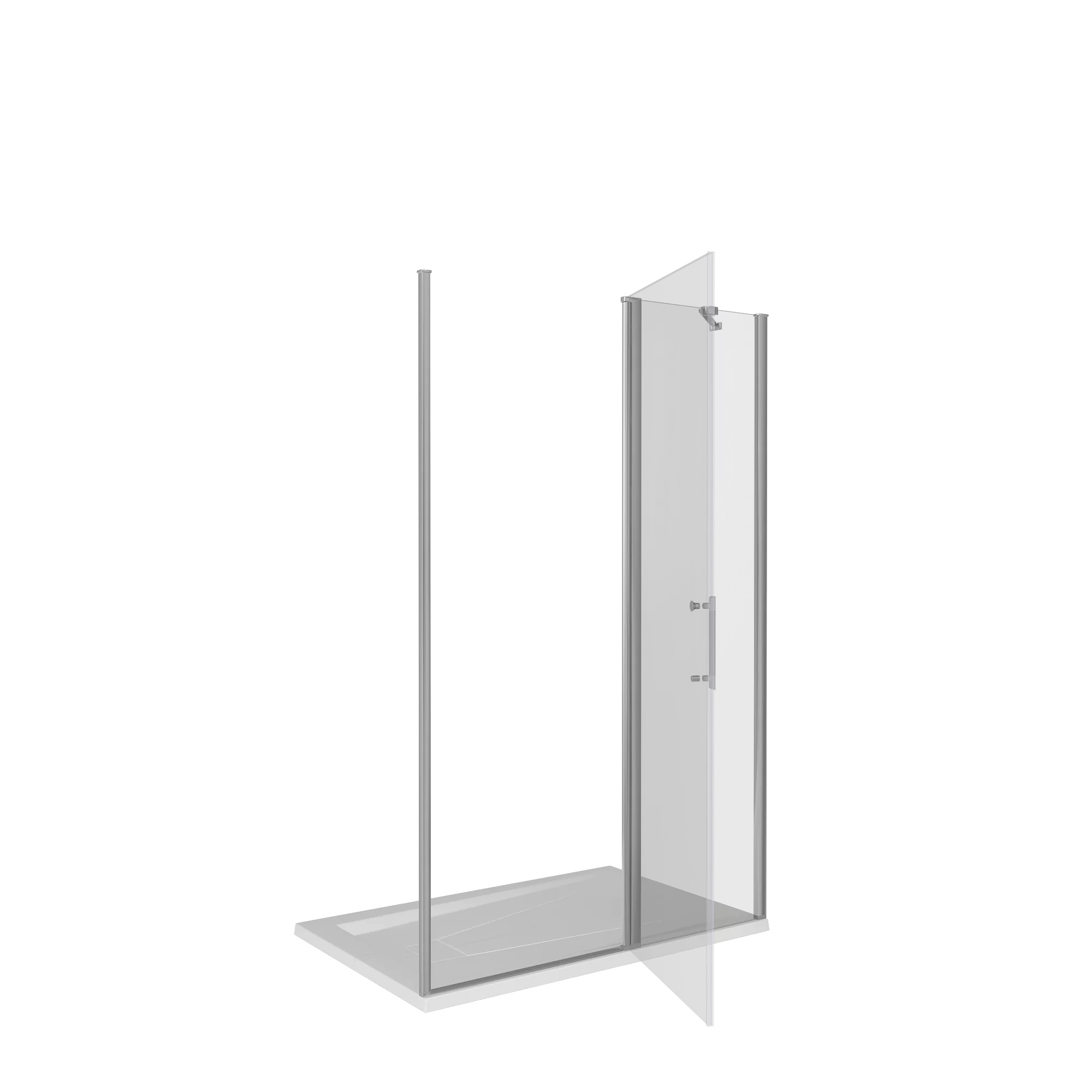 Душ.ограждение GOOD DOOR MOKKA WTW-140-С-WE (L/R) Прямое 140х1850 ст.Прозр 5мм б/магн. проф(б/поддона и слива)