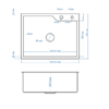 Мойка нерж врезная 650x480х230 т (3,0+1.2mm) черная НМ 6548 (+ сифон, коландер, дозатор мыла) AISI 304 