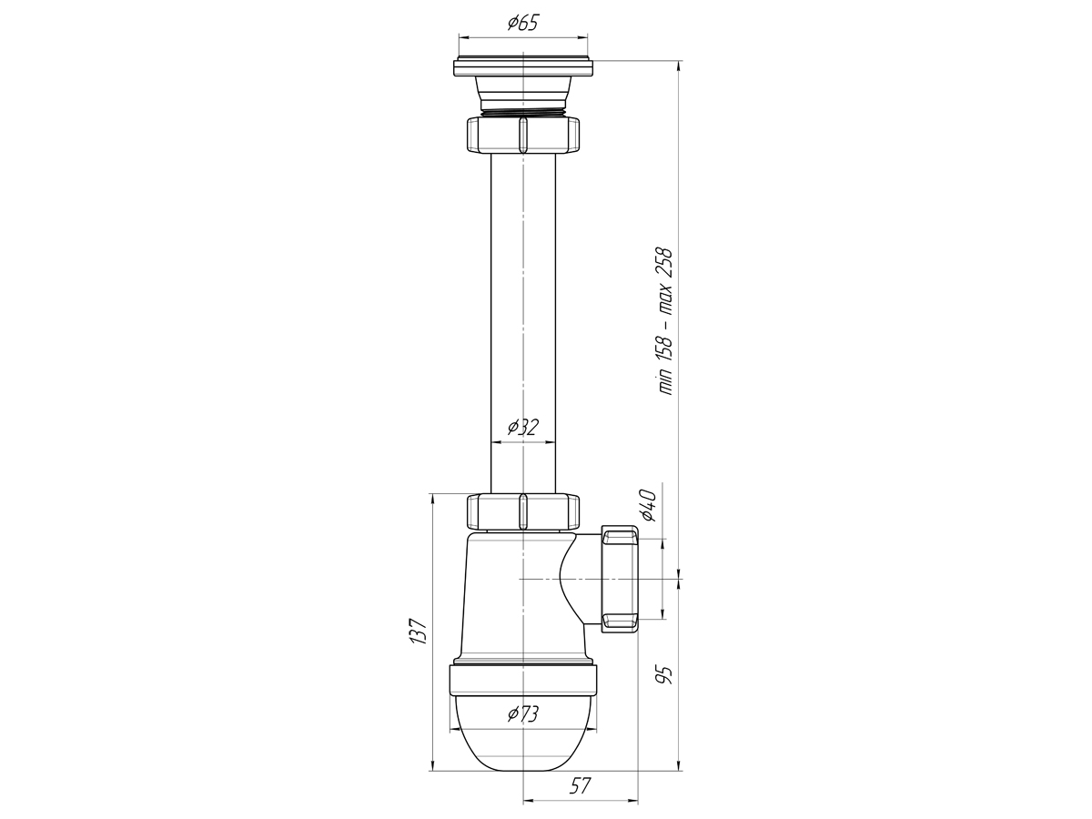 C1000 Сифон АНИ Пласт 1 1/4"*40