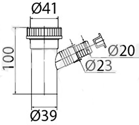 ВП 1202 Отвод для стиральной машины (бел)