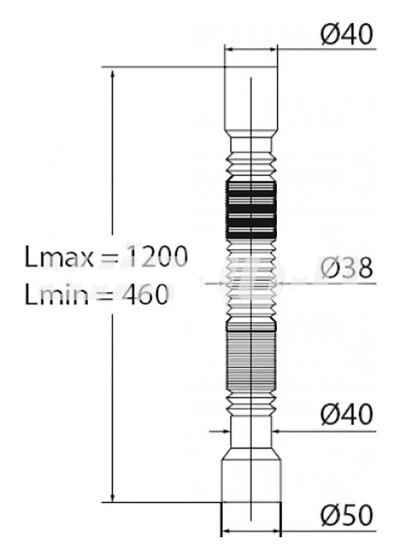 ВП 6298 Труба гибкая "Элит" удлиненная (40 - 50 ), L1200 мм