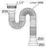 ВП 6255 Труба гибкая "МИНИ Элит" длинная (1 1/2" - 40/50), L2000 мм