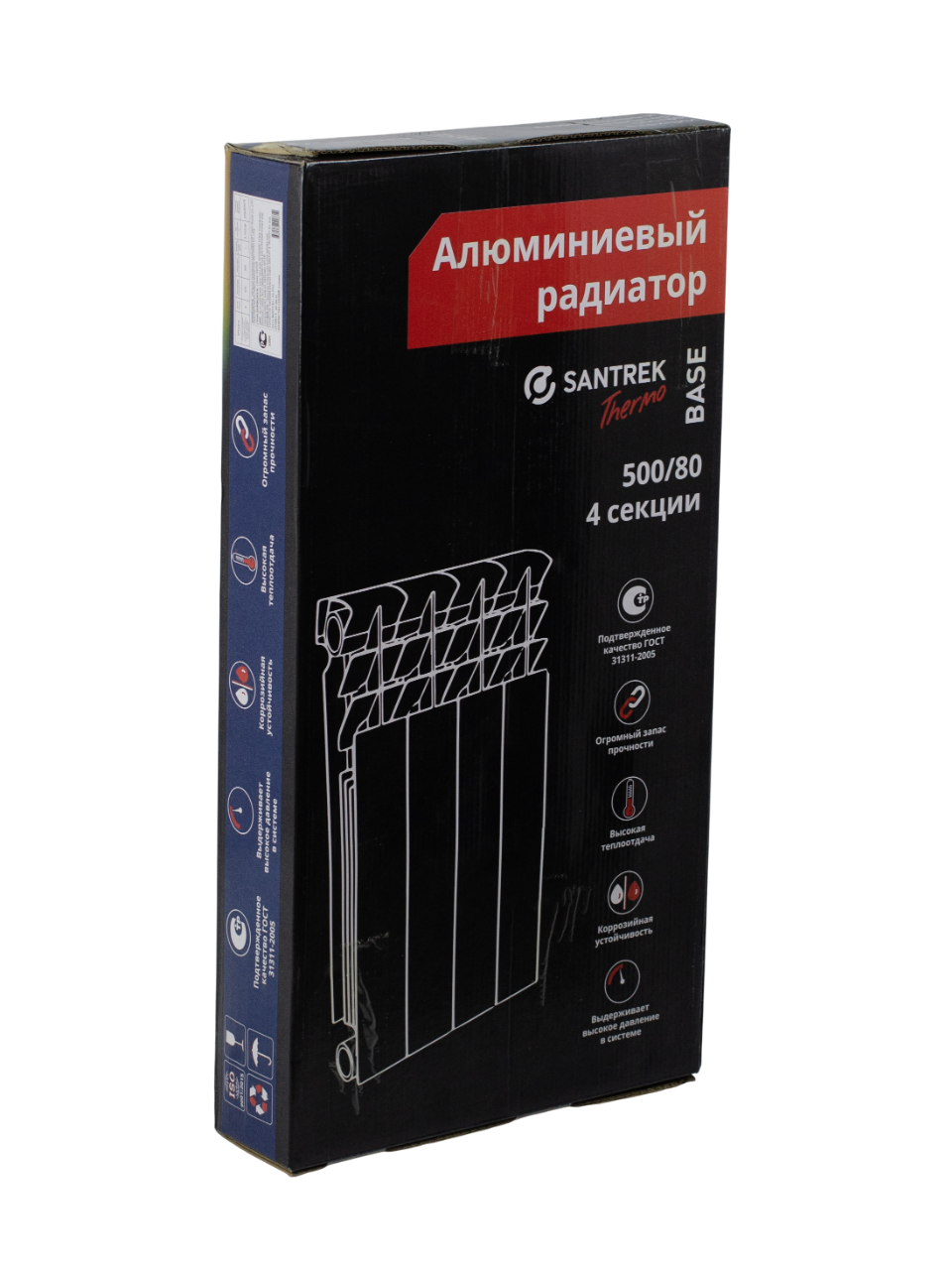 Радиатор алюминиевый SANTREK THERMO Base 500х80  4 секции (144 Вт/1 секц.)