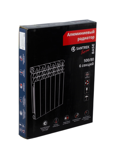 Радиатор алюминиевый SANTREK THERMO Base 500х80  6 секций (144 Вт/1 секц.)