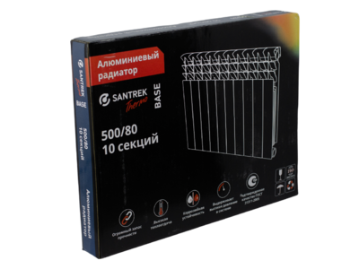 Радиатор алюминиевый SANTREK THERMO Base 500х80 10 секций (144 Вт/1 секц.)