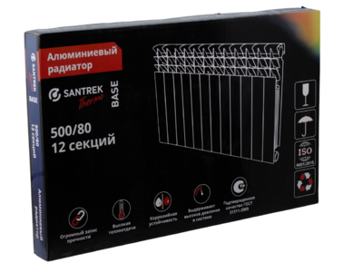 Радиатор алюминиевый SANTREK THERMO Base 500х80 12 секций (144 Вт/1 секц.)