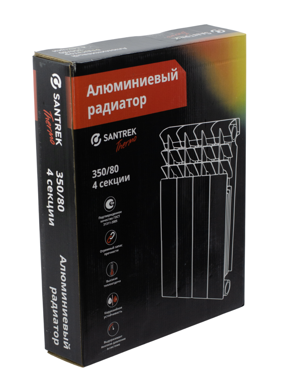Радиатор алюминиевый SANTREK THERMO 350х80  4 секции (109 Вт/1 секц.)