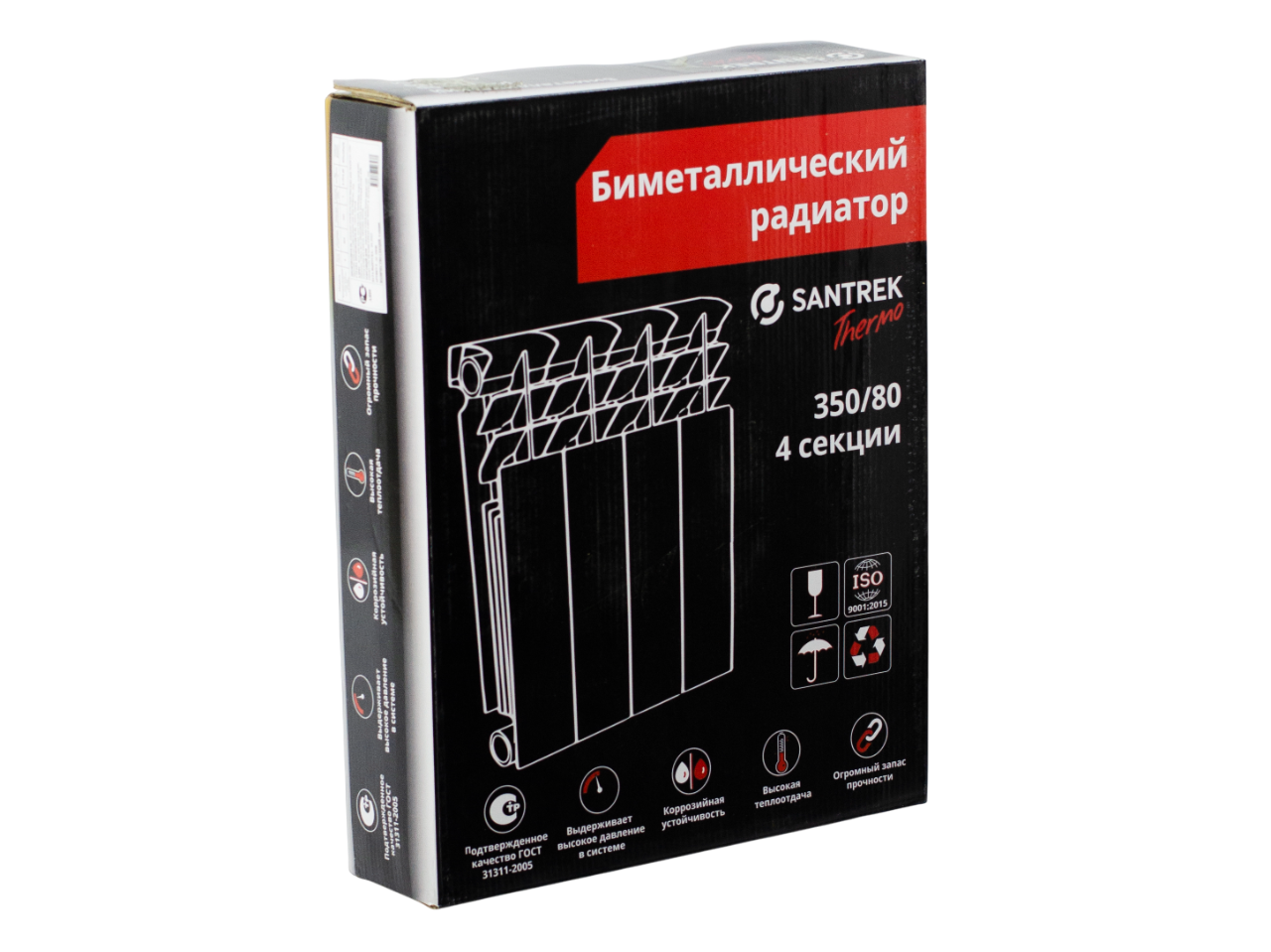 Радиатор биметаллический SANTREK THERMO 350х80  4 секции (101 Вт/1 секц.)