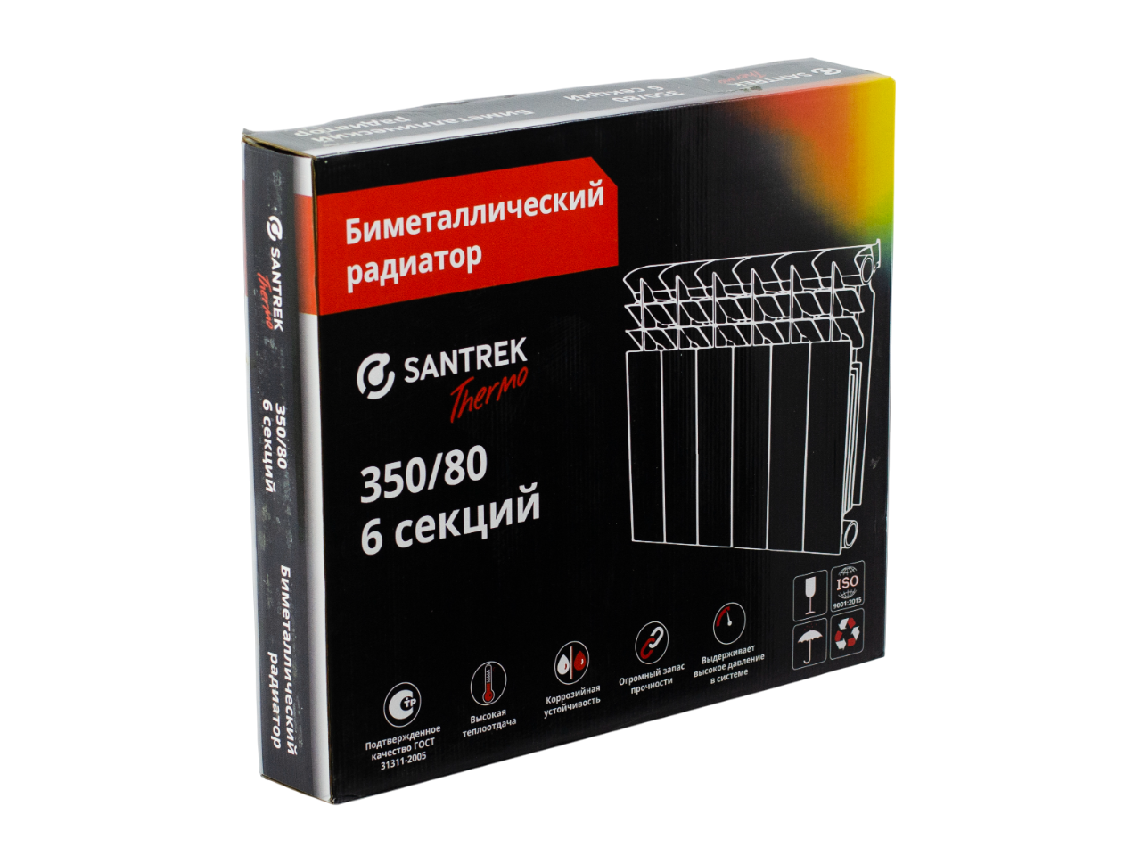 Радиатор биметаллический SANTREK THERMO 350х80  6 секций (101 Вт/1 секц.)