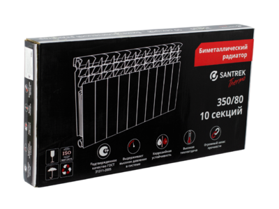 Радиатор биметаллический SANTREK THERMO 350х80 10 секций (101 Вт/1 секц.)