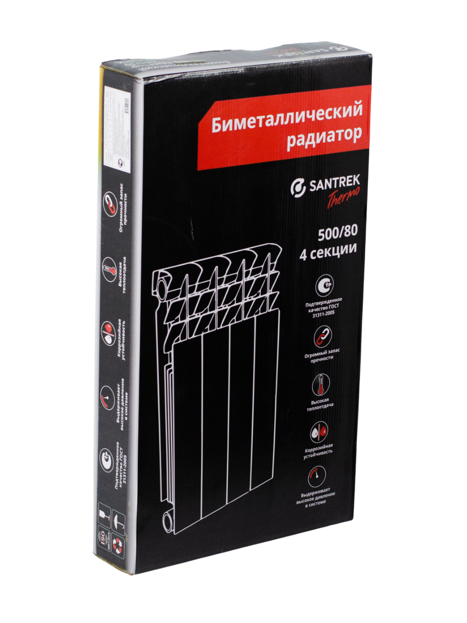 Радиатор биметаллический SANTREK THERMO 500х80  4 секции (148 Вт/1 секц.)