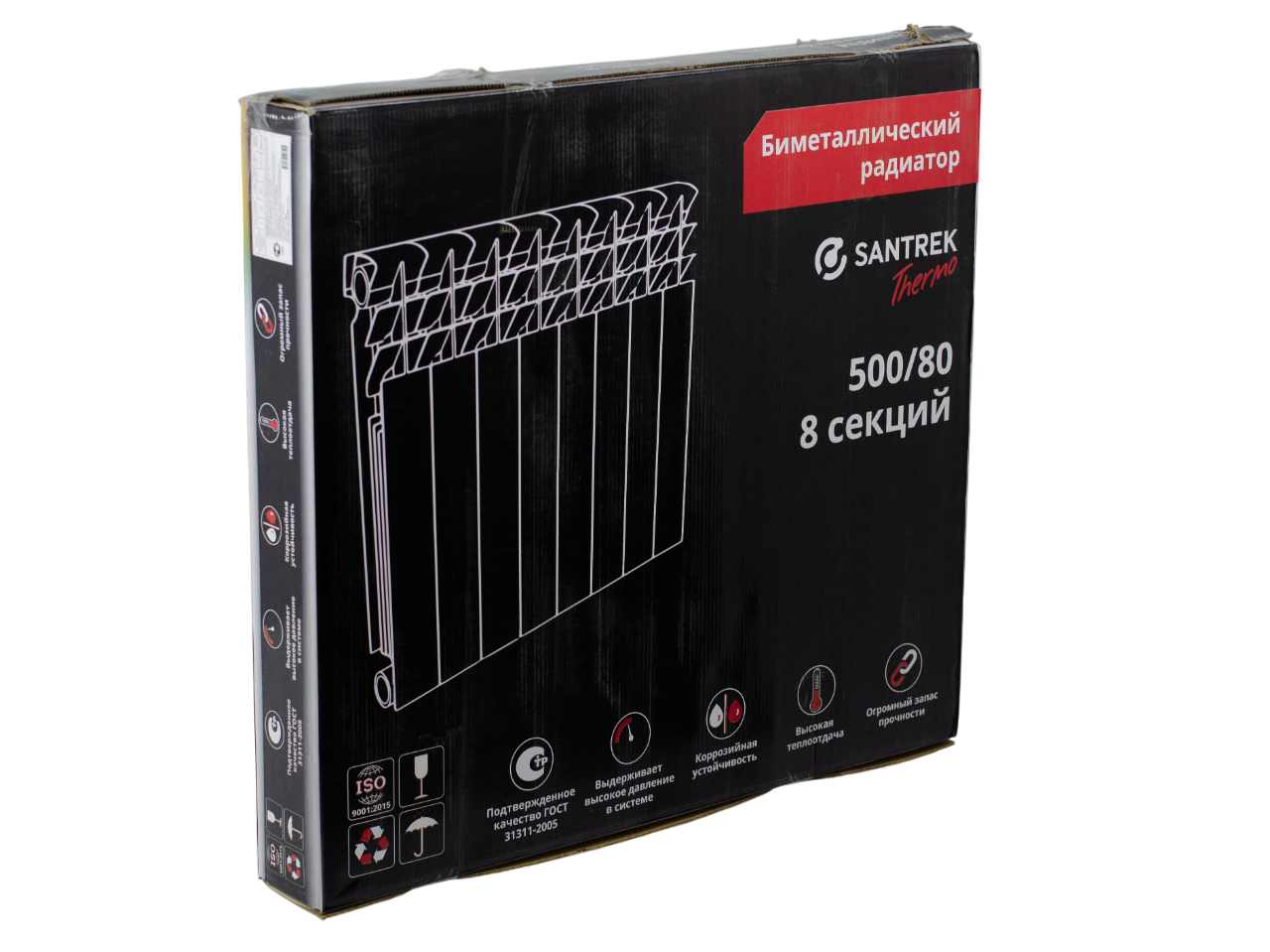 Радиатор биметаллический SANTREK THERMO 500х80  8 секций (148 Вт/1 секц.)