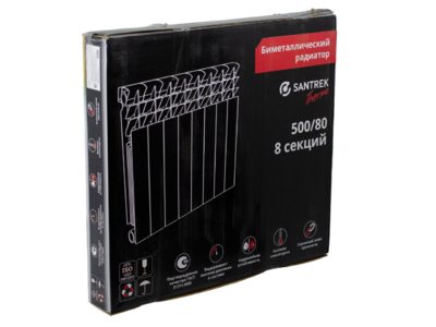Радиатор биметаллический SANTREK THERMO 500х80  8 секций (148 Вт/1 секц.)