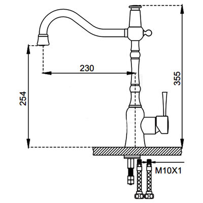 А4398-4 Смеситель Кухня FAOP с подключением фильтра питьевой воды (хром)