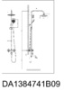 DA1384741E09 Душевая система м/к D&K лейка "Тропический душ" ХРОМ