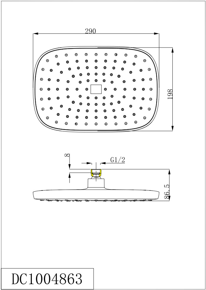 DC1004863 Верхняя душевая лейка