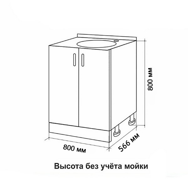 Тумба 80*60 цвет дуб сонома (2 дверцы) SANTREK HOME (ЛДСП)