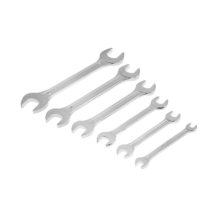 Набор ключей рожковых в холдере ТУНДРА, хромированные, 6 - 17 мм, 6 шт. 878094