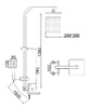 Душевая система SANTREK AQUA-990 INOX  шар. d-35 нерж, с верхним душем и смесителем